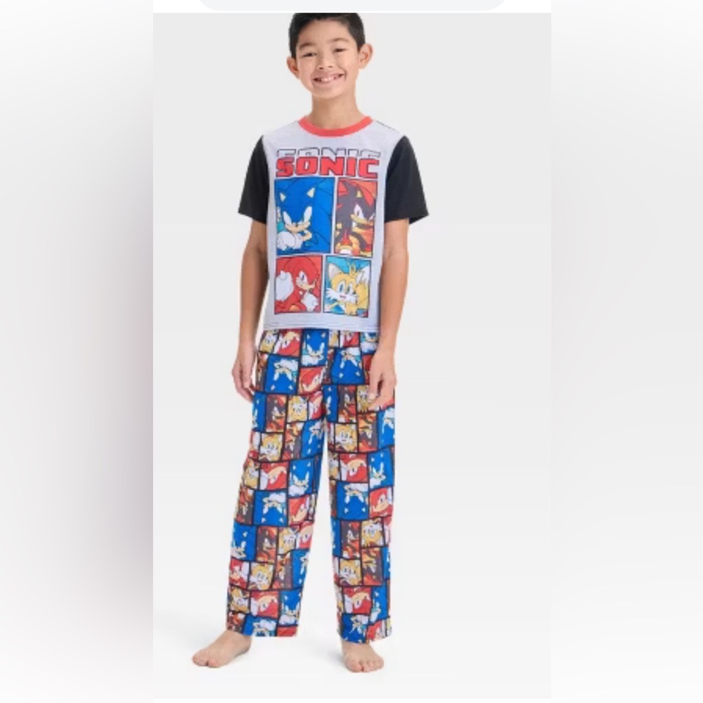 Sonic The Hedgehog Kids Pajamas - Blue and Black